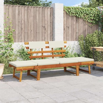 VidaXL Zahradní lavice s polštářky 2-v-1 190 cm masivní akácie – Zboží Dáma