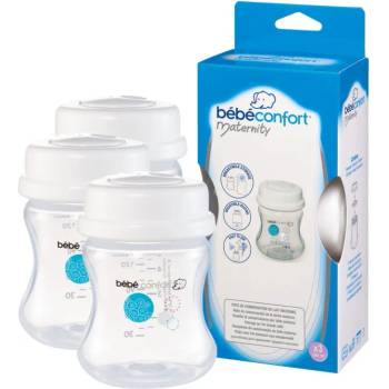 Bebeconfort Комплект полипропиленови бутилки за съхранение на кърма Bebe Confort - 140 ml, 3 броя (30000854)