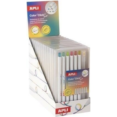 Apli Color Click Mix mechanická pastelka displej 12 ks vícebarevná sada 6 ks balení 20549