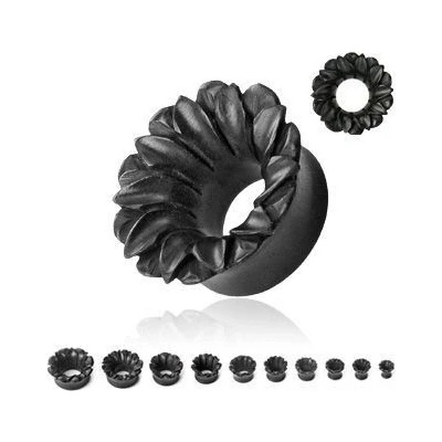 Šperky4U Vyřezávaný tunel do ucha Areng wood TN01060-10