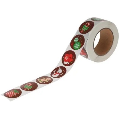 Samolepky na dárky VÁNOČNÍ v roli 3m/2,5cm (120ks)