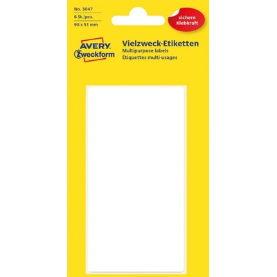 Avery Zweckform 98x51 mm, 6 etiket, bílé 3047