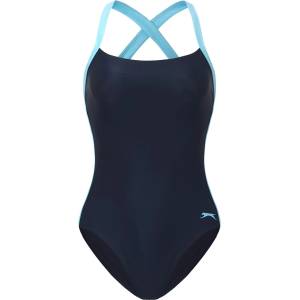 Slazenger Дамски бански костюм Slazenger Wide Tie Back Suit Womens - Navy