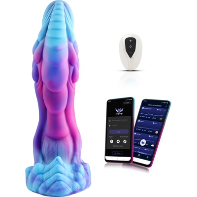 HISMITH WDA006-L Wildolo Fantasy Dildo Vibrator with App 26cm Blue-Pink-Purple