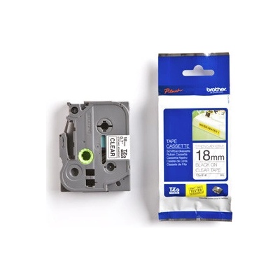páska BROTHER TZS141 čierne písmo, transparentná páska extra lepivá ADHESIVE Tape (18mm) (TZES141)