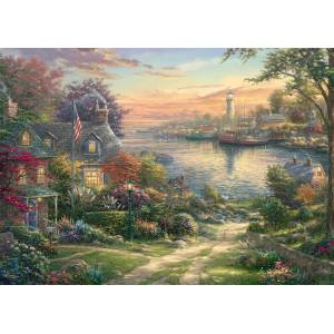 Schmidt Spiele - Puzzle Thomas Kinkade: New England Harbor, USA - 1 000 piese