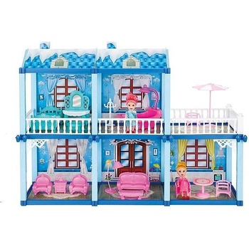 Frozen Двуетажна къща с кукла и обзавеждане в синьо