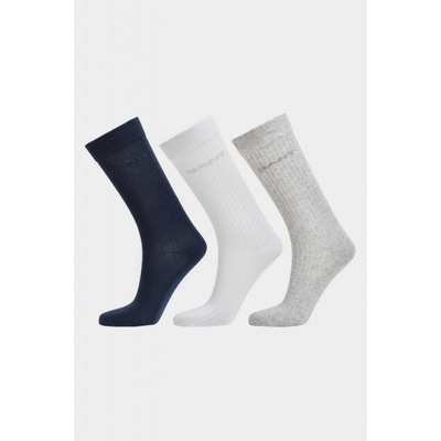 GANT TONAL LOGO RIB SOCKS 3 PACK modrá