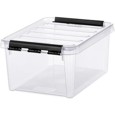 SMARTSTORE Úložný box, plastový, 8 l, čierne úchytky, "Classic 10", priehľadný
