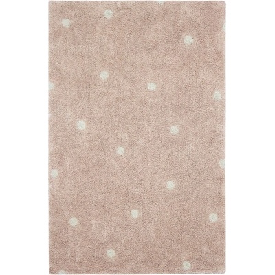 Lorena Canals Светлорозов ръчно изработен памучен детски килим подходящ за пране 100x150 cm Mini Dot Rose - Lorena Canals (C-MDOT-ROS)