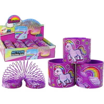 LEAN Toys Kultovní fialová relaxační pružina Unicorn 6CM