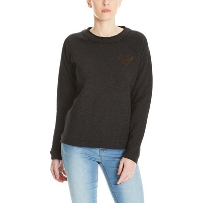 Bench mikina Glitter Jumper With Badge Black Beauty BK11179