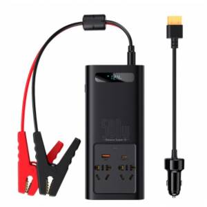 Baseus Инвертор за кола Baseus 500W, 12V-220V, 2 x AC, Type-C, USB, 12V, Черен (CGNB000101)