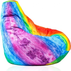 Pufrelax Пуф круша за деца 4-14 г. , 160л. , Nirvana Light, Rainbow Watercolour, Водоустойчив, Перящ се калъф, Пълнеж от Полистиролни перли, принт (PUF-G-NL-TEXP-RAW)