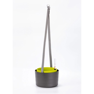 Plastia Berberis závěsný květináč šedá zelená 26 cm 26 cm