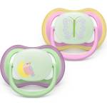 Philips Залъгалки Philips Avent Ultra Air Night 6-18м птица и пеперуда, розови (Ultra Air Night)