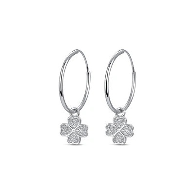 Nubis stříbrné náušnice se čtyřlístky NB-3821