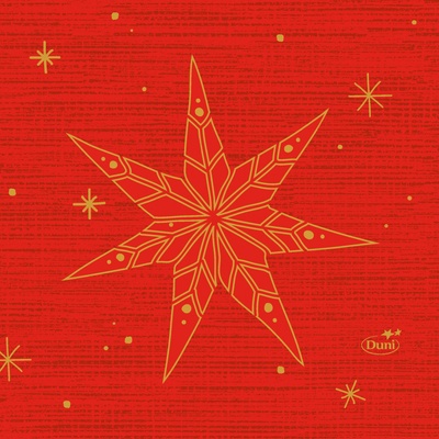 DUNI servítky 3-Ply Star Stories Red 24X24Cm 50ks