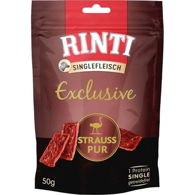 RINTI 3x50г RINTI Singlefleisch Exclusive, лакомства за кучета - чисто щраусово