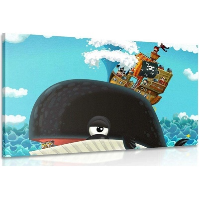 Obraz pirátská loď na velrybě - 30x20