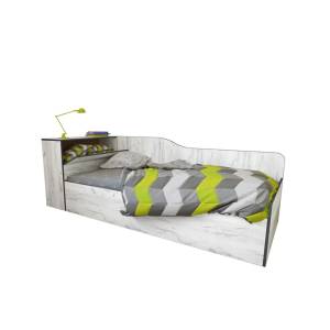 Bogdan Furniture I Легло Mod 5046 с ракла за матрак 90/200 см, Дъб крафт бял