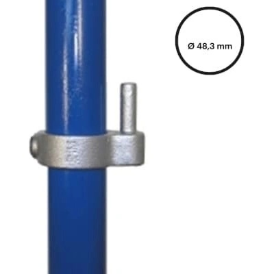 Konstrukční fitinka, spojka ocelový trubek pr. 48,3 mm – pantový čep 140-D48
