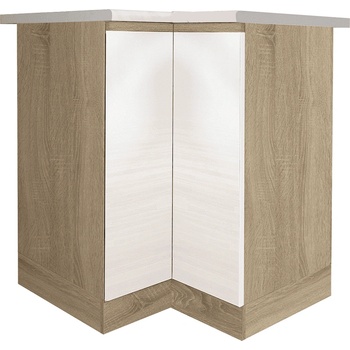 Долен шкаф ъглов Line бял супер гланц HG