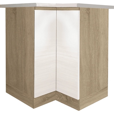 Долен шкаф ъглов Line бял супер гланц HG