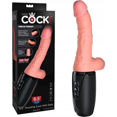 Pipedream King Cock Plus Triple Threat 6.5″ Thrusting Cock With Balls
