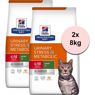 HILL'S Prescription Diet Feline c/d Urinary Stress Metabolic 2 x 8 kg