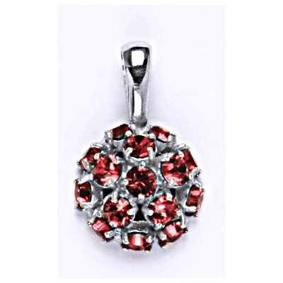 Čištín Stříbrný přívěšek se Swarovski krystaly indiana pink,půlkoule,P 1337