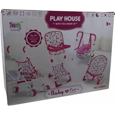 Man Yuk Toys 4 в 1 комплект за игра и грижа за бебе (cs9847)