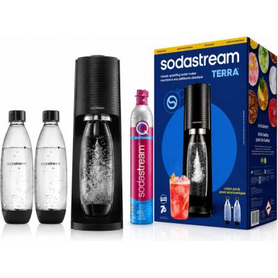 SodaStream Terra čierny 1000 ml s 2 fľašami