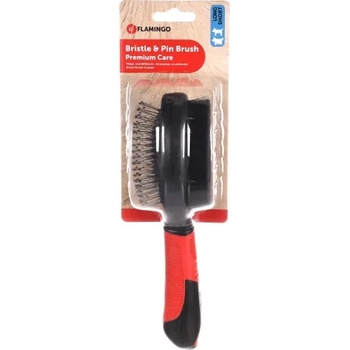 Flamingo Karlie-Flamingo Blackline Large - Двулицева четка за кучета, 22, 5 x 6, 5 x 6, 5 см