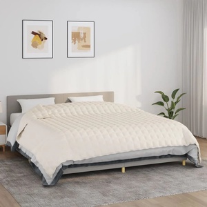 vidaXL Утежнено одеяло светлокремаво 235x290 см 11 кг плат (350768)
