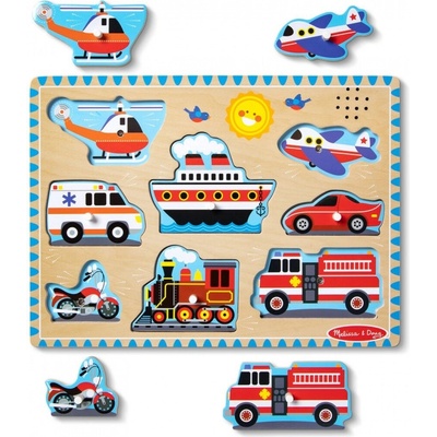 Melissa & Doug puzzle s úchyty a zvukem dopravní prostředky