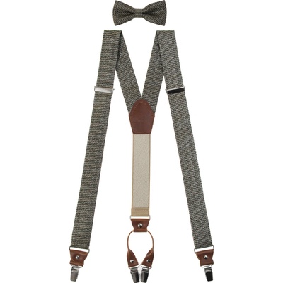 Avantgard Set Látkové šle Y 886-2261963 béžová/zelená tmavě hnědá kůže