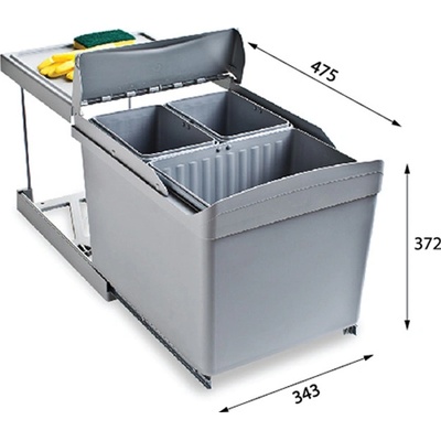 Alveus KOŠ odpadkový ALBIO 30 1x16 l + 2x7,5L F