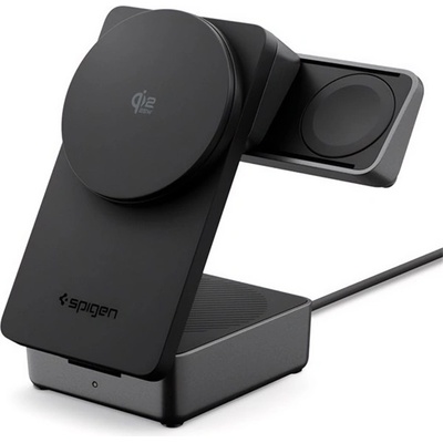 Spigen iPhone 12 SPIGEN ESSENTIAL EF323MQ Настолно зарядно 3в1 25W, зарядно за Apple Watch, ЧЕРНО ACH10398 (ACH10398)