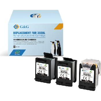 Compatible Комплект глава + 3 мастилници за HEWLETT PACKARD DeskJet 2130 All-in-One/OfficeJet 3830/4650 All-in-One Printers - Black - HIGH (Compatible-NH-R00302XLBK-T3)