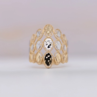 Lillian Vassago gravírovaný prsten z kombinovaného zlata LLV07 GR004