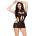 Leg Avenue Opaque Mini Dress and Halter Teddy 81680 Black