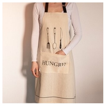 Homla Kuchyňská zástěra s černým vzorem 60x80cm Arcane