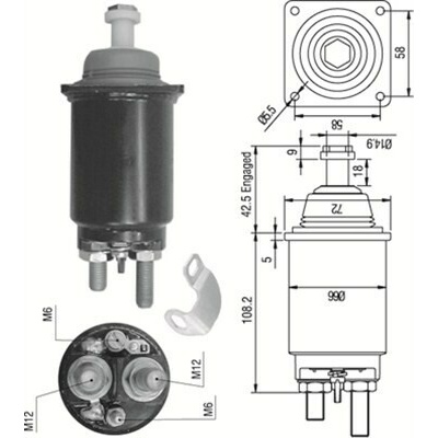 Elektromagnetický spínač pre żtartér MAGNETI MARELLI 940113050313