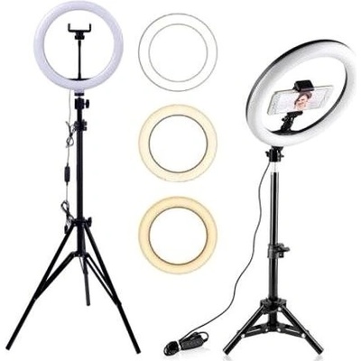 MG Selfie Ring Fill kruhové LED světlo 10'' stativ 1,8 m černé MG221584