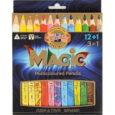 Koh i Noor Magic Tr 10,4mm 3hranné Jumbo pastelky 13 barev 3408 12+1