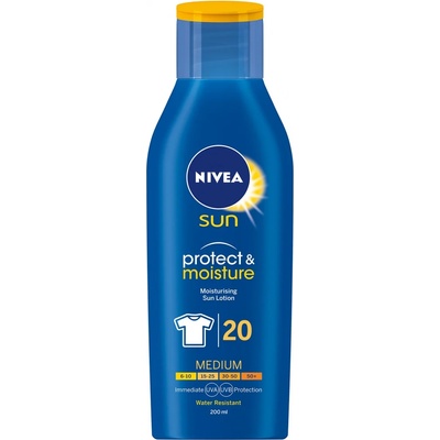 Nivea Sun Protect & Moisture слънцезащитен лосион SPF 20 200 мл