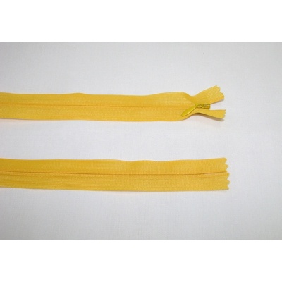 Zips krytý 3mm žltá nedeliteľný 45cm dederon