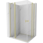 Mexen Mist Duo окачена душ кабина 80 x 75 см, прозрачна, златисто четкана - 8A4-080-075-55-00 (8A4-080-075-55-00)