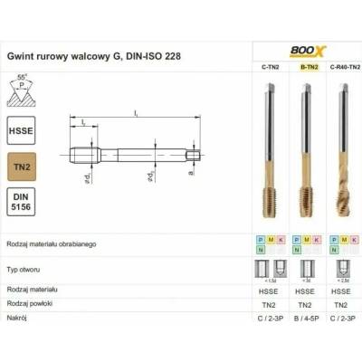 Fanar Závitníky G 3/8 DIN-5156B HSSE TIN 800X